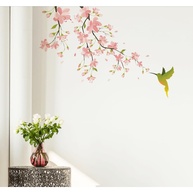Adesivo de Parede Beija-Flor Floral - Decoração Elegante para Sala e Quarto (Lado Esquerdo ou Direito) - imagem 1