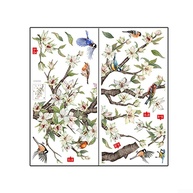 Adesivos Decorativos de Parede com Tema Floral e Pássaros | Decalque Moderno para Sala e Quarto Ms3126-Yl - imagem 1
