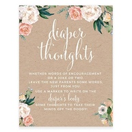 Coleção de chá de bebê Andaz Press Peach Kraft marrom rústico floral jardim, Cards Diaper - imagem 2