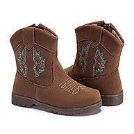 Bota Texana Infantil Marrom com Bordado de Flores - imagem 2