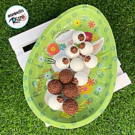 Bandeja de Metal Decorativa de Páscoa com Coelho e Flores - imagem 2