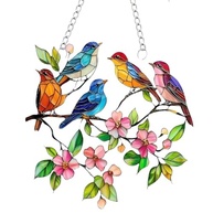 Decoração de Parede em Acrílico com Design de Pássaros e Flores - 18cm, Ideal para Janelas e Jardins - imagem 4
