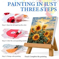 PRASIO Kit de Pintura por Números para Adultos - Flores | Tela com Pintura DIY Fácil em Acrílica para Iniciantes - imagem 5