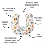 Almofada de Amamentação Sublimada com Zíper - Estampa Floresta para Bebês - imagem 5