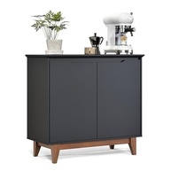 Aparador Moderno 2 Portas Flow Preto - Bancada para Sala, Cozinha ou Cantinho do Café - imagem 2