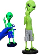 Estátua ET Alienígena Fluorescente em Resina - 33cm | Decoração de Mesa com Efeito Luz Negra - imagem 2