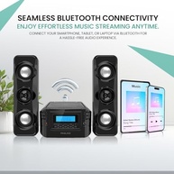 Sistema de Som Philco Compacto: Rádio FM Digital, Bluetooth, CD e USB | Preto Elegante - imagem 4