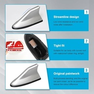 Antena Shark Fin Prata para Carro: Design Aerodinâmico e Sinal FM/AM Potente - imagem 5