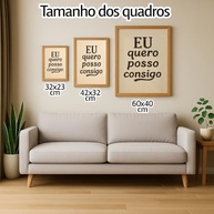 Quadro Decorativo Eu Quero Posso Consigo - Moldura Motivacional para Superação e Foco - imagem 3
