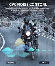 Fone de Ouvido Bluetooth Fodsports FX8 para Moto: Intercomunicador 8 Pilotos, Música e FM - imagem 4
