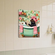 Arte de Parede Engraçada de Gato para Banheiro - Tela Decorativa Fofa com Estética Cat Lover - imagem 3