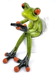 Estatueta de Sapo Engraçada em Resina - Decoração Fofa e Divertida para Casa e Escritório - imagem 1