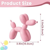 Estátua de Cachorro Balão Rosa em Resina - Decoração Fofa para Sala e Mesa - imagem 3