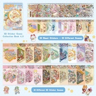 Conjunto de Adesivos 3D DIY Kawaii - 20 Cenas Fofas para Decoração e Alívio de Estresse - imagem 4