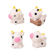 Conjunto de 4 Mini Estatuetas de Vaca Fofas - Decoração Encantadora para Casa e Escritório - imagem 1