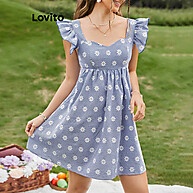 Vestido Floral Lovito Lindo com Babado e Manga - Estilo Fofo - imagem 2