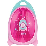 BUBA Kit Refeição com Talher Foguete Rosa - Prático, Seguro e Ideal para Crianças - imagem 2
