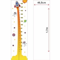 Régua de Crescimento Infantil Adesivo de Parede Foguete - Decoração e Registro de Altura para Quarto de Criança - imagem 4
