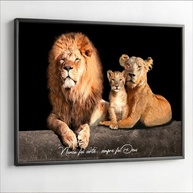 Quadro Decorativo Leão Família Nunca Foi Sorte com Moldura - Impressão 4K para Sala e Quarto - imagem 4