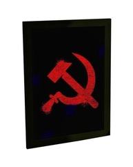 Quadro Decorativo Foice e Martelo - Símbolo do Comunismo com Moldura Premium - imagem 2