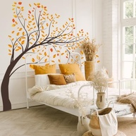 Decalques de Parede de Árvore de Outono - Adesivos Impermeáveis para Decoração DIY com Folhas Amarelas - imagem 4