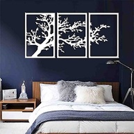 Quadro Decorativo Árvore Folhas Vazado em MDF 3mm - 60x40 cm | Design Moderno com Moldura Branca - imagem 2
