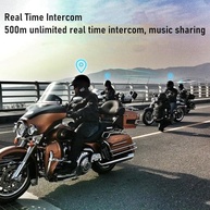 Fone de Ouvido Bluetooth para Moto Zopsc: Intercomunicador 40h, Tela LCD, IP65, Rádio FM e HiFi para 2 Pilotos - imagem 3