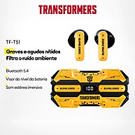 Fone Bluetooth Transformers TF-T51: Som Imersivo! - imagem 1