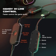 FIFINE Fone de ouvido jogos para PC - fones de ouvido USB com fio e microfone para computador com som surround 7.1 para PS4/PS5 no laptop/streaming, com modo EQ, RGB, almofadas macias - AmpliGame H6 - imagem 3