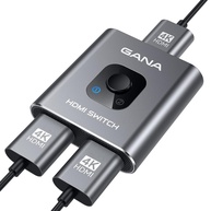 Interruptor HDMI 4K Bidirecional GANA: Conecte 2 Fontes a 1 Monitor ou 1 Fonte a 2 Monitores - imagem 1