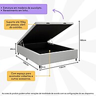 Base Cama Box Baú Casal 138x188cm – Espaço, Estilo e Força - imagem 2