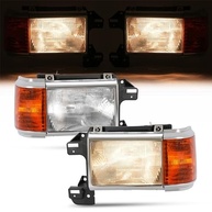 Faróis KUAFU para Ford Bronco/F-Series 1987-1991 - Lente Clara/Âmbar e Aro Cromado - imagem 3