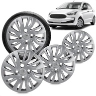 Kit 4 Calotas Ford Ka 2019-2020 Aro 14 Prata Grid - Design Esportivo e Proteção - imagem 2