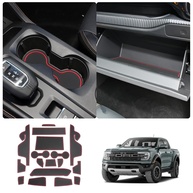 Forros e Tapetes para Console Central Ford Ranger 2024-2025: Proteção e Estilo Vermelho - imagem 1