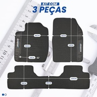 Jogo de Tapetes Automotivos Emborrachados para Ford Ecosport 2013-2023 - 3 Peças Impermeáveis e Antiderrapantes - imagem 3