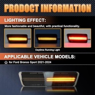 Kit Luzes LED Ford Bronco Sport 2021-2024: DRL Âmbar e Sinalização com Lente Fumê (4 Peças) - imagem 3