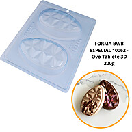 Forma BWB 3 Partes para Chocolate 200g - Ovo 3D Páscoa - imagem 1