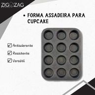 Forma Cupcake Antiaderente: 12 Cavidades Perfeitas! - imagem 1