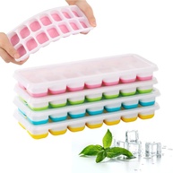 Forma de Gelo Silicone com Tampa: 14 Cubos! - imagem 1