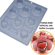 Forma de Silicone Coração BWB 240: Crie Chocolates Incríveis! - imagem 1