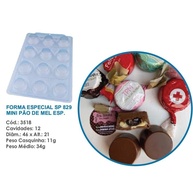 Forma Mini Pão de Mel: Silicone Profissional BWB - imagem 1