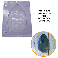 Forma para Chocolate Ovo Texturizado Ondas 500g - Silicone 3 Partes - imagem 1