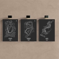 Kit 3 Quadros Decorativos Circuitos Fórmula 1 Interlagos Premium 28x20cm - Decore Sua Paixão Automotiva - imagem 5
