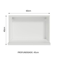 Armário Aéreo Cozinha 60cm Branco – Nicho para Forno - imagem 2