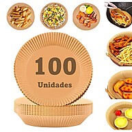 Forro Airfryer Descartável: 100 Papéis Antiaderentes - imagem 1