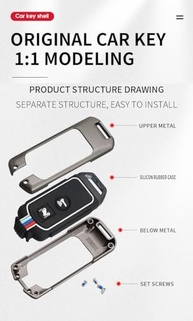 Capa de Chaveiro Premium para Honda Forza 250/350, X-ADV 750, SH150i/300, PCX 125: Proteção e Estilo em Liga + TPU - imagem 5