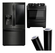 Adesivo Vinil Preto Fosco para Geladeira e Móveis | 3m x 70cm | Impermeável e Autocolante - imagem 1