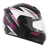 Capacete Escamoteável MIXS Gladiator Carbon Fosco 58 Rosa/Preto/Branco - Segurança e Estilo - imagem 3