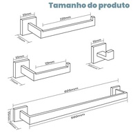 Conjunto de 4 Acessórios para Banheiro em Aço Inoxidável 304 Preto Fosco - Moderno e Durável - imagem 4