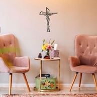 Crucifixo de Parede em MDF Preto Fosco - 30x22cm | Decoração Elegante e Significativa para Ambientes - imagem 3